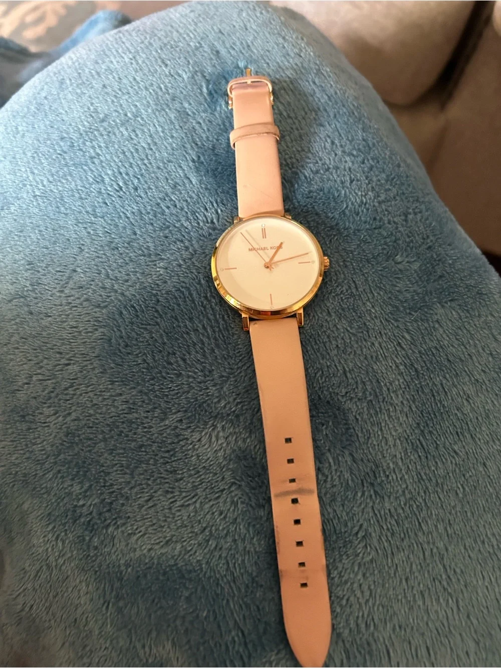 Michael Kors Pink Leather Strap Women's Watch